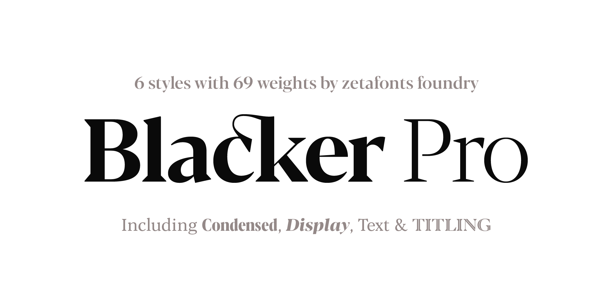 Blacker Pro Typeface By Zetafonts